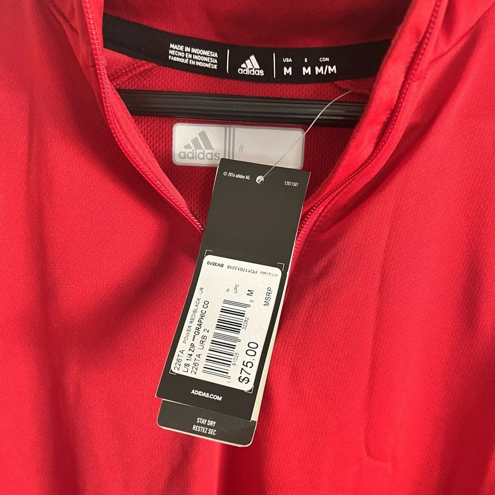 NWT Adidas Men’s Quarter Zip Climate Pullover
